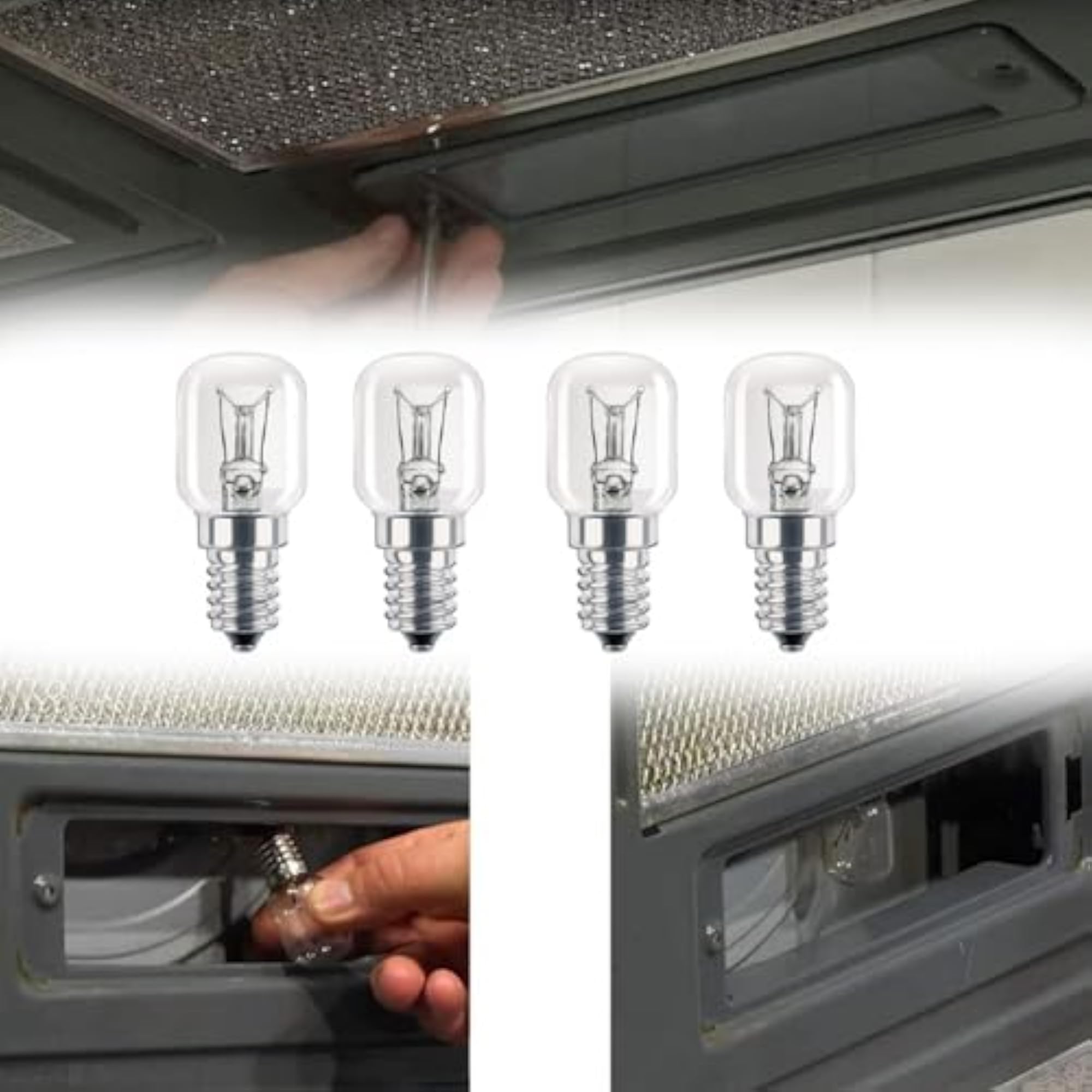 4pc Heat Resistant Tungsten Oven Lamp Bulb Set