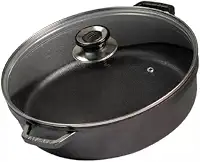 Risoteira Panela De Ferro 28cm 3,9litros Com Tampa De Vidro