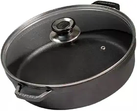 Risoteira Panela De Ferro 28cm 3,9litros Com Tampa De Vidro