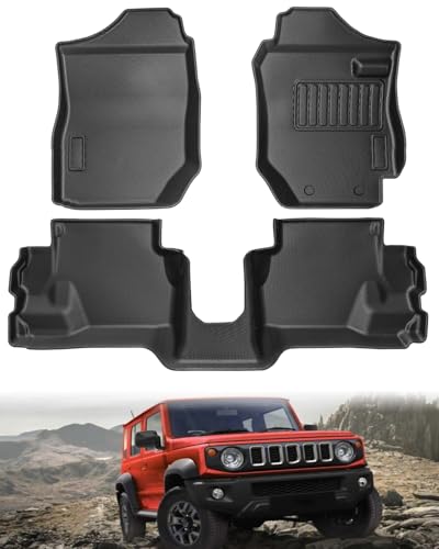 Hawjog スズキ ジムニー JB64型 ジムニーシエラ JB74型 AT車専用 3Dフロアマット TPE素材 完全車種専用設計 防水・抗菌・耐汚れ 内装パーツ フロント&リア 3枚セット(2018年7月〜現行)
