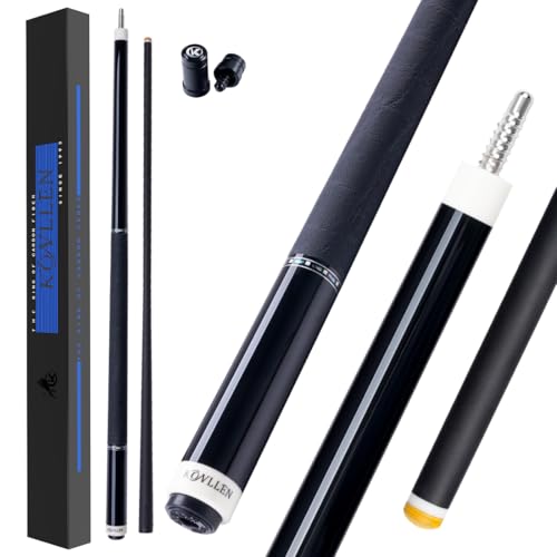 KONLLEN Carbon Fiber Pool Cue Stick with PRO Taper Shaft Super Low Deflection Billiard Pool Cue Ebony Hand-Made Inlay Billiard Pool Cue Sticks-Competition Level, Ultra-Smooth, Professional