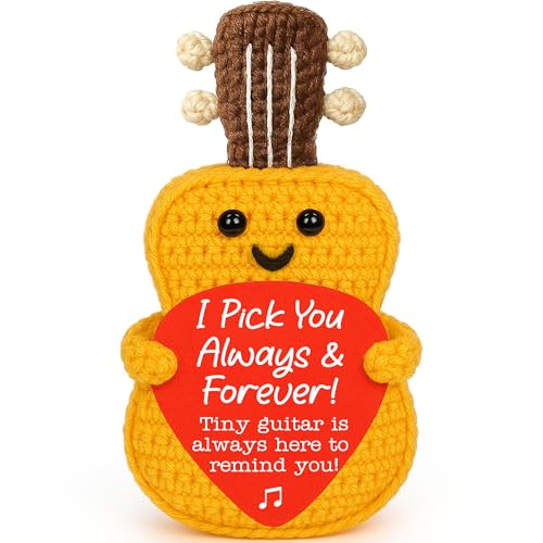Mini Guitar Crochet Anniversary Wedding Gifts for Boyfriend Husband Friend Him from Wife...