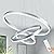 Benkut 3-Rings D23.6 Modern LED Chandelier Silver Dimmable Pendant Lighting with Remote Control Circular Flush Mount High Ceiling Light for Dining Room Living Room Bedroom Entrance Foyer, 3000K-6500K