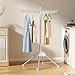 Abiglifty Rotatable and Foldable Clothes Drying Rack, Space Saving Free Standing Laundry Drying Rack for Indoor, Balcony, 1 Layer