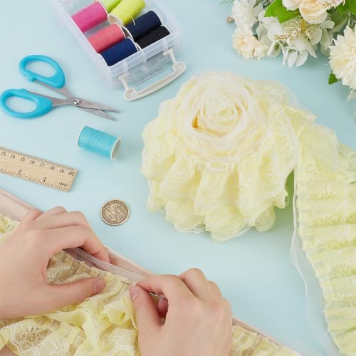 BENECREAT 2.5Yards 3-Layer Ruffle Lace Pleated Trim - Image 3