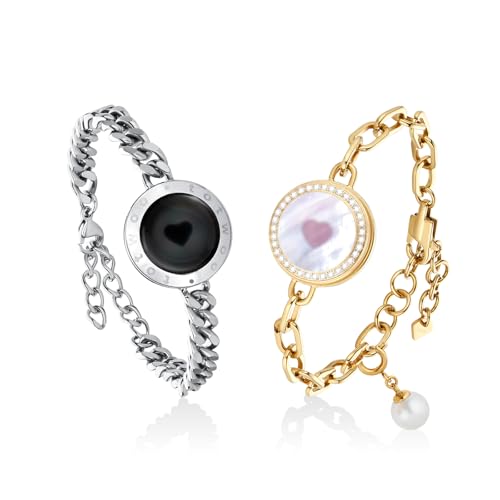 TOTWOO Touch Bracelets for Couples, Vibration Light up for Love