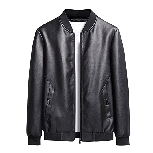 Veste en cuir 8 boules homme grande taille XXXL pour corriger le manque de style vintage