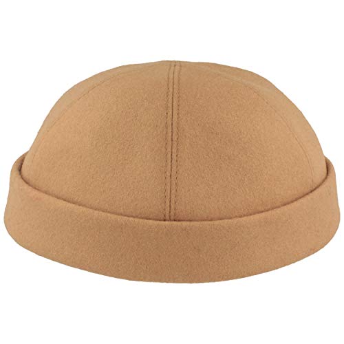 Bullani Casquette Docker | Bonnet de marin | 100 % laine – Fabriqué en Allemagne – Confortable et sans danger pour la peau, beige, 58