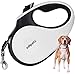 Edipets, Correa Perro Extensible, Retráctil, 5 Metros, 360º Sin Enredos, Cinta de Nailon para Adiestramiento y Paseo, para Perro Grande Mediano y Pequeño (< 25 Kg, Blanco)