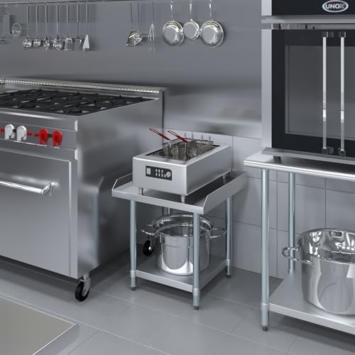 Image of AmGood Stainless Steel Equipment Stand - Heavy Duty, Commercial Grade, with Undershelf, NSF Certified (24 inch Width x 24 inch Length)