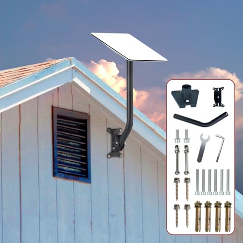 KNUOPYT Starlink Gen 3 Mount, Adjustable Mounting Kit Compatible with V3 Starlink Standard Dish, 18Inch Wall/Roof Mount for Starlink(Include Pole Mount with Starlink Gen 3 Pipe Adapter)