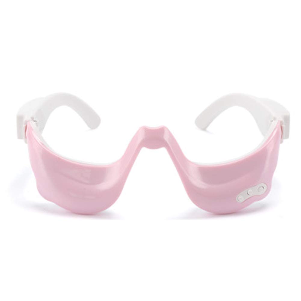 Masajeador de Ojos con Calor y Choque Masaje de Ojos Recargable para Dolor de Cabeza Alivio del Estrés Ojo Relajarse Viajes Oficina Hogar Coche (pink)