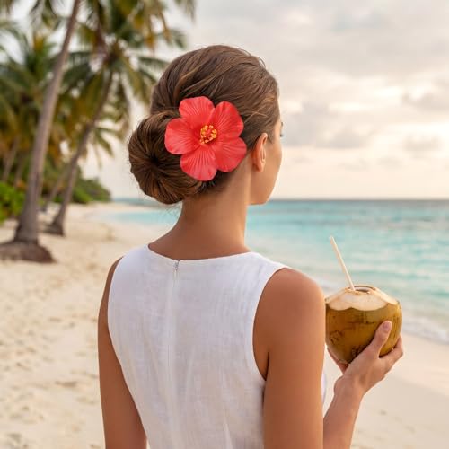 8 Pinzas de cabello flor Plumeria, accesorio tropical miniatura 4