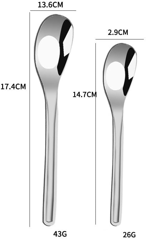 Silverware Flatware Set, 2/8/12/16/20/24 Pieces 304 Stainless Steel Spoons, Long Handle Stainless Steel Soup Spoons, Thickened Spoons(12 Pieces for 6)