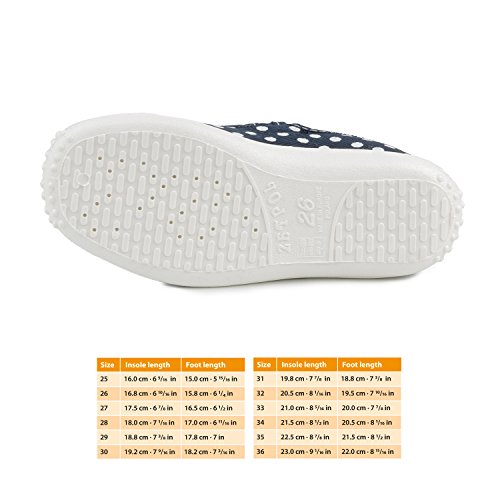 Julia 5947 Little Girls' Polka Dots Navy Blue Hook-and-Loop Natural Canvas Mary Jane Flat3