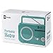 Radio Teal/Silver Premium Home Vintage Portable Retro Radio Classic AM/FM Radio with Built in Speakers + Headphone Jack
