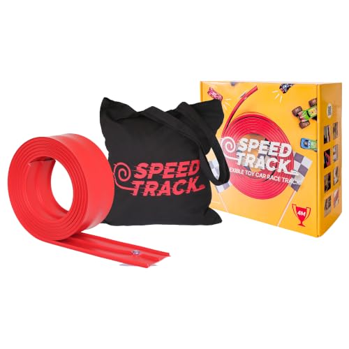 Speed Track 5m Flexible Toy Car Track with Storage Bag - Indoor & Outdoor Flexible Diecast Car Monster Truck Race Track for Loops Jumps Ramps with Suction Cups for Windows Doors Ideal for Children