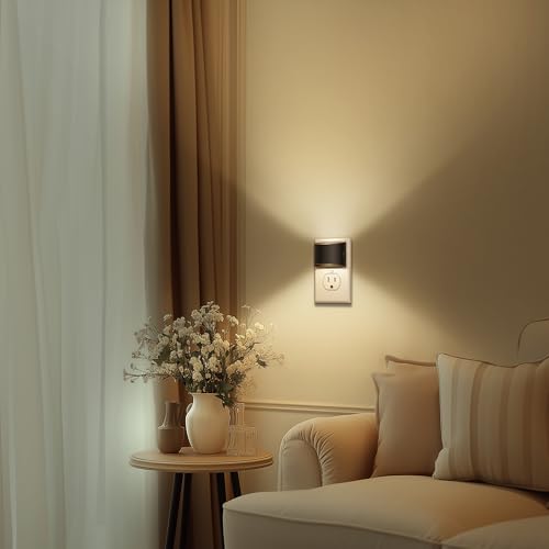 Image of DORESshop LED Night Light[4 Pack], Night Lights Plug into Wall, 3 Level Brightness Adjustable Plug in Night Light, Dusk to Dawn Sensor, Nightlights for Adults, Bedroom, Bathroom, Hallway, 3000K
