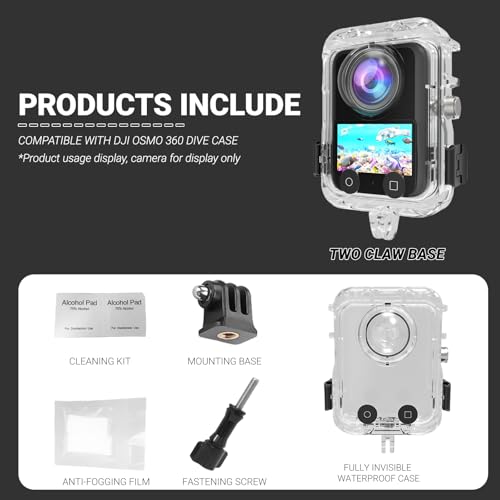 Carcasa de buceo invisible DJI OSMO 360 impermeable 50m anti salpicaduras 7