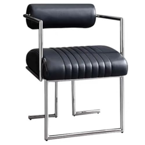 Elegante y moderna silla tapizada con reposabrazos y respaldo acolchados, perfecta para sala de estar, dormitorio, balcón o apartamento, muebles decorativos con marco de metal