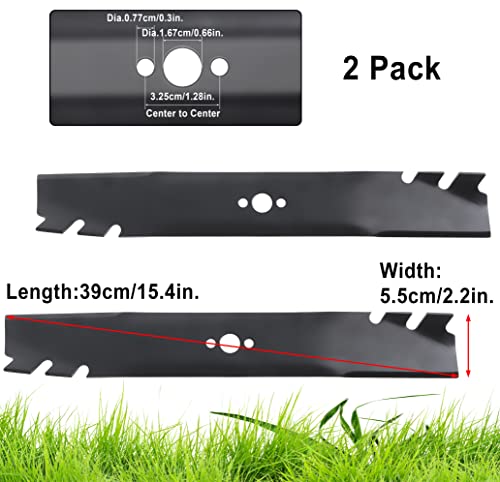 Wadoy 120-9500-03 Blades Compatible with Toroo Timemasterr 30 inch Mower Mulching Blades Parts 15.4\" (2 Pack) for 20199 20200 20975 20977 22207 20120P 116-6358-03
