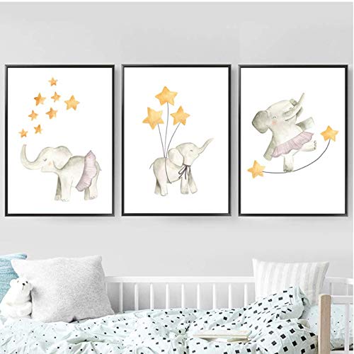 Petit éléphant étoile photos mur art pour émerveiller la salle de jeux