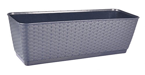 Prosper Plast Pot de Fleurs Ratolla P - Anthracite - DRL400P-S433 - 38,6 x 15,4 x 14,2 cm Cover