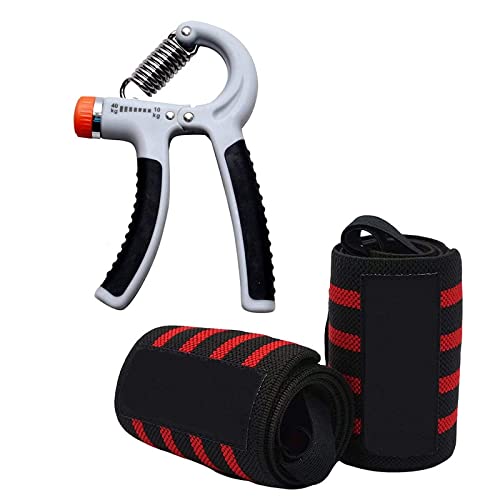 NJV Wrist Support with Adjustable Straps and Thumb Loops and adjustble hand gripper (B09J9XTKQB) Amazon Price History, Amazon Price Tracker