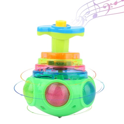 LED Spinnings Top Toy Kids, Music Flashing Gyroscope, Light Up Spinner, Shining Party Favor, Interactive Spinnings Lights Doll, 