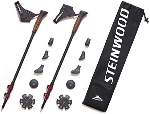 Steinwood Premium 100% Carbon Bastones de Marcha Nórdica Ajustabl...