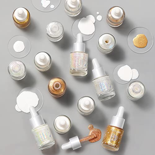 Focallure Starfall Glowing Liquid Highlighter, Shimmering Body Oil, Non-Sticky Shimmer Liquid Luminizer, Non-Greasy, Face & Body Glitter Makeup For Costumes, Cosplay, Rave Festival, Bronze Craze #TOP7