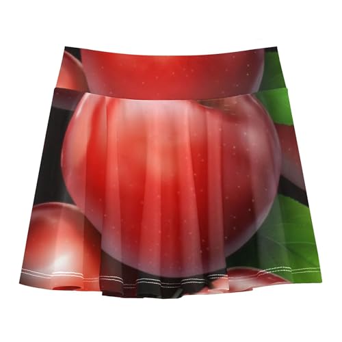Tennis Skirts Toddler Shiny Red Apples Green Leaves Girls Skorts Athletic Shorts Rainbow Butterfly Skirt 4t
