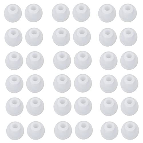 Image of 36 Pieces Large Earbud Tips Soft and Comfortable Ear Bud Replacement Pieces Silicone Fit Most in-Ear Headphones,Inner Hole 3.8mm -5.5mm,Large Clear White Replacement Earbuds Silicone Tips