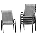 Amopatio Gartenstühle Stapelbar 6er Set, Hochlehner Stapelstühleaus Textilene und Metallgestell, Breiter 55cm Terrassenstühle Balkonstuhl mit Armlehnen Wetterfest,60 x 72 x 96 cm, Anthrazit
