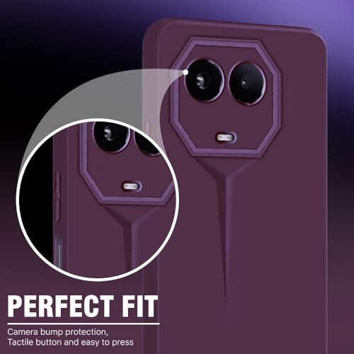 Image of WOW IMAGINE Slim Back Cover for Realme Narzo 60X 5G | Realme 11X 5G | 11X 5G | C67 5G | Blade Series Ultra Thin Case | Camera Protection | Soft Matte Silicone Flexible Mobile Case - Purple