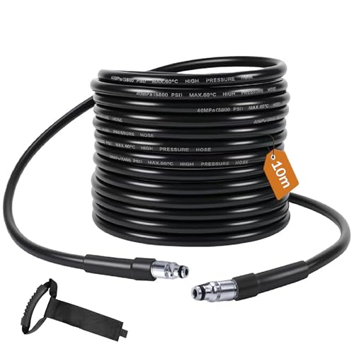 10M/32FT High Pressure Washer Replacement Hose,Compatible with Bosch AQT Series Domestic Pressure Washers Bosch Aquatak,Hose Drain Cleaning kit with Click-Type Plug Quick Connector SDS Fittings