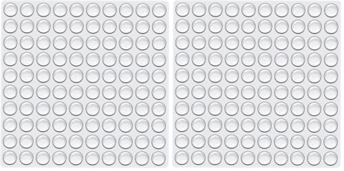 TCPENG® 100PCS Clear Rubber Feet, Small Self Adhesive Pads, Sticky Rubber Dots, Non-Slip Cabinet Stoppers, Furniture Buffers — Hemispherical Silicone Pads for Door Furniture (Pack of 2)
