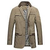 Allthemen Chaqueta Deportiva para Hombre, de Corte Ajustado, para el Tiempo Libre, Color Negro, 2010 Marrón, XL