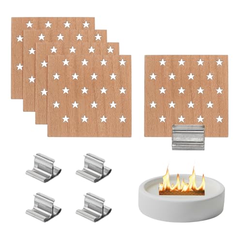 Set de 5 mechas de madera para velas 1.6x1.6 pulg