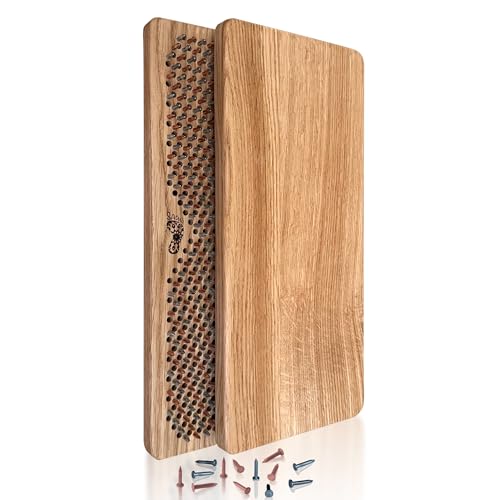 Oh! Sadhu Oak Wood Sadhu Board with Copper and Galvanized Nails, 8mm, Mix Copper + Galvanic, Beginner Friendly, Handcrafted, 2 Pack