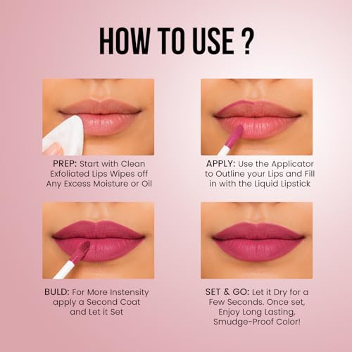 Image of ColorFlix Glam Mini Lip Kit Set of 6, UltraStay Liquid Lipsticks for All Day Wear 2ml Each