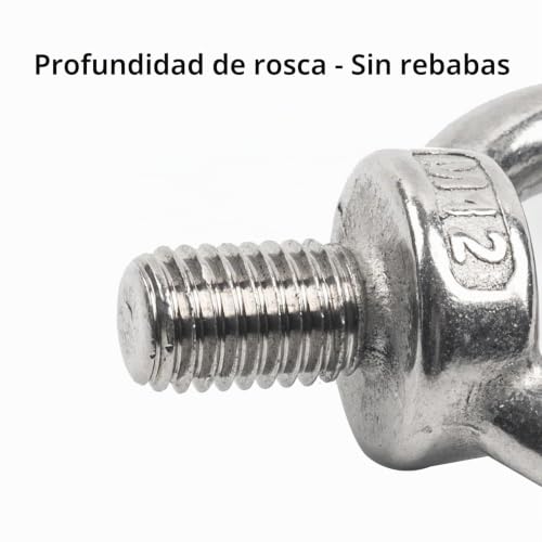 Miniatura 3 de 21 Piezas De Pernos Con Ojo M6, Perno Con Anillo, Anillos Con Rosca, Rosca Macho De Acero Inoxidable 304 Perno Con Ojo, Para Perno Con Ojo Para Fijación Y Suspensión