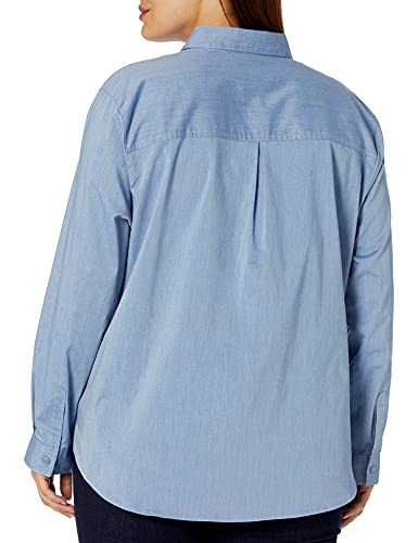 Dickies Women's Size Long Sleeve Stretch Poplin Work Shirt-Plus, Limoges, 3Ps #TOP1