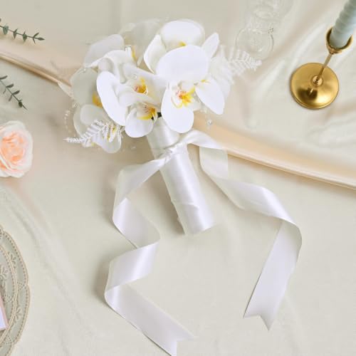 Image of Double Face White Satin Ribbon 1-1 /2 inch X 50 Yards Polyester White Ribbon for Gift Wrapping Very Suitable for Weddings Party Hair Bow Invitation Decorations and More