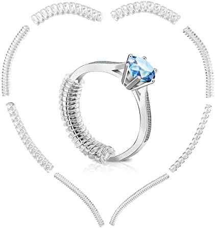 AdnesUSA Ring Sizer Adjuster for Loose Rings-8 Pack,8 Assorted Sizes Fits Any Rings, Upgraded Extended Invisible Jewelry Ring Size Reducer Spacer Ring Guard Fits Man’s Ring and Woman’s Ring, 8 Sizes