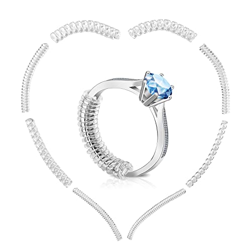 Adnesusa Ring Sizer Adjuster For Loose Rings-8 Pack,8 Assorted Sizes Fits Any Rings, Upgraded Extended Invisible Jewelry Ring Size Reducer Spacer Ring Guard Fits Man’s Ring And Woman’s Ring, 8 Sizes #TOP3