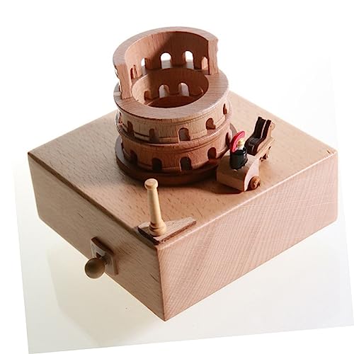 Caja de música de madera hecha a mano con diseño de Coliseo Romano 6