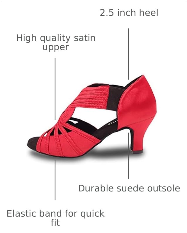 Image of Ballroom Dance Shoes Women Latin Salsa Practice Dancer Shoes 2.5'' Heels YT02