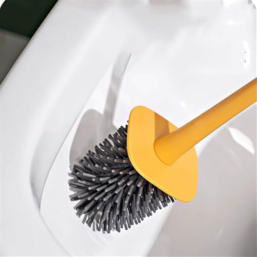 Wall Mounted Toilet Brush Set - Silicone Brush Head & Holder, 2 Brushes Included - Plastic Toilet Bowl Brush & Bathroom Accessories for Easy Cleaning - Image 6