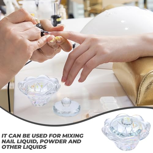Vaso de cristal para mezcla de uñas con tapa miniatura 3